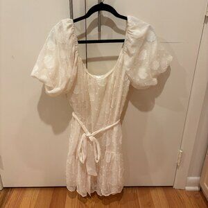 Cream Puff-Sleeve Mini Dress, size M